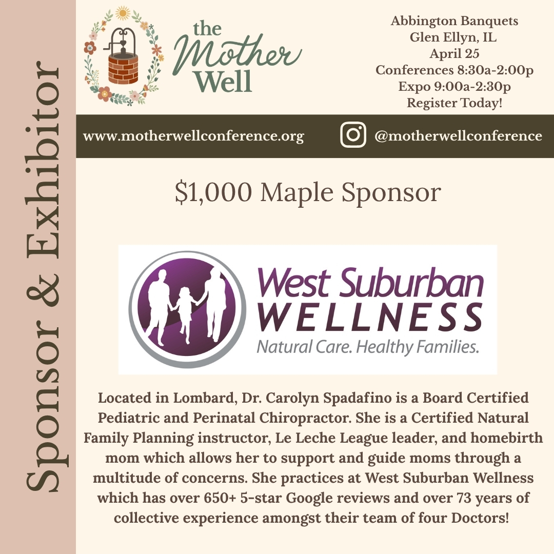 The Mother Well Conference Recognizes West Suburban Wellness as $1,000 Maple Sponsor